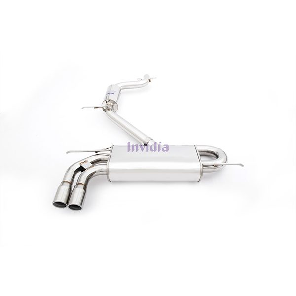 Invidia Q300 Cat Back Exhaust - 05-09 Volkswagen GOLF Mk5 GTI - Rolled Stainless Steel Tip HS05GF5G3S