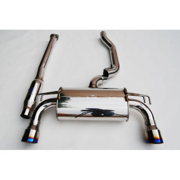 Invidia Q300 Cat Back Exhaust - Mitsubishi 09-UP EVO X - Rolled Titanium Tips HS09MEXG3T