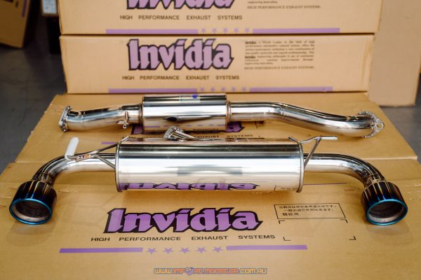 Invidia Q300 76mm catback exhaust system with burnt ti tips for GR YARIS XPA16R HS20TGYQ31RT - Image 5