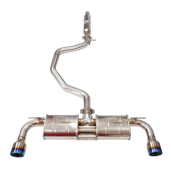 Invidia R400 Cat Back Exhaust w/Round Ti Rolled Tips - VW Golf GTI Mk7 HS13GFG7QD1RT