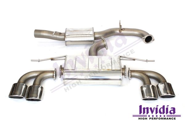 Invidia Q300 Non-Valved Catback Exhaust w/Oval SS Rolled Tips - VW Golf R Mk7 HS14GFRG3S