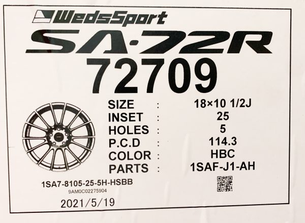 WedsSport SA-72R 18x9.5" and 10.5" 5x114.3 +12 HBC finish Staggered wheel set 72701-72709 - Image 14